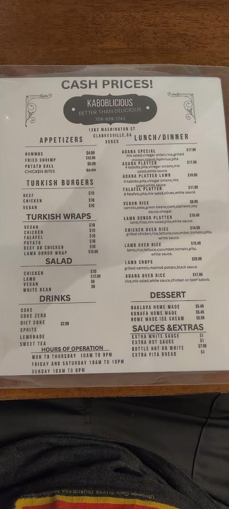 Kaboblicious Clarkesville ga Menu image 4